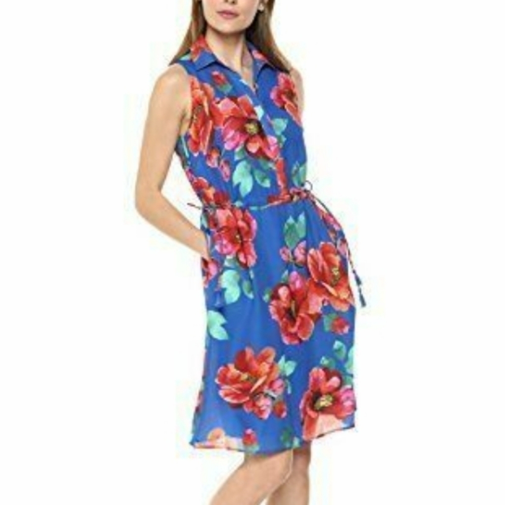 Foxcroft Adessia Hibiscus Floral Dress